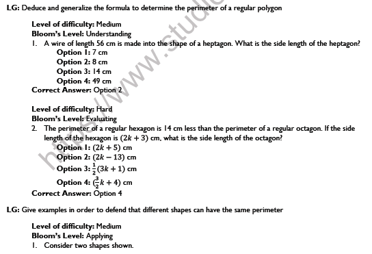 Cbse Class 6 Maths Mensuration Worksheet Set B 2887